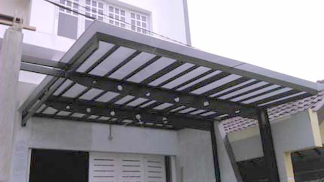 canopy dengan bahan twinlite, rangka besi