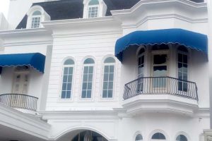 canopy kain type waterfall, kain warna biru